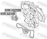 Febest 0290-VQ35DE Belt Tensioner