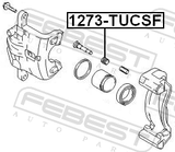 Febest 1273-TUCSF Front Brake Caliper Slide Pin Boot