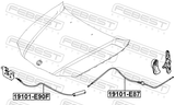 Febest 19101-E90F Cable Assembly Hood Lock Control