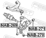 Febest NAB-269 Rear Knuckle Bushing