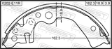 Febest 0202-E11R Shoe Kit, Rear Brake - Kit (With Retaining Ring)