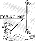 Febest TSB-KGJ10F Front Stabilizer Bar Bush D21