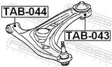Febest TAB-044 Front Bushing, Front Control Arm
