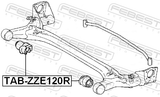 Febest TAB-ZZE120R Rear Crossmember Bushing