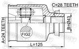 Febest 0511-MZ5ATRH Inner CV Joint Right 24X43X28