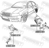 Febest 23603-001 Front Level Sensor (With Bracket, With Link)