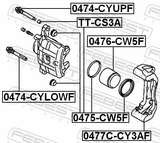 Febest 0477C-CY3AF Front Brake Caliper Bracket Carrier