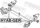 Febest HYAB-GER Rear Crossmember Bushing