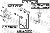 Febest 0177-MCU30FLH Front Left Brake Caliper Assembly (With Bracket)