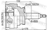 Febest 2110-F150 Outer CV Joint 39X25X45