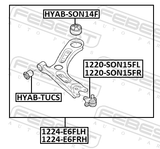 Febest 1224-E6FRH Right Lower Front Arm