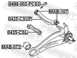 Febest 0498-002-PCS2 Bolt PCS2