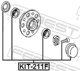 Febest KIT-211F Front Wheel Bearing Repair Kit