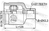 Febest 1011-CAPRH Inner CV Joint Right 34X43.3X27