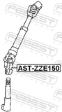 Febest AST-ZZE150 Upper Intermediate Steering Shaft