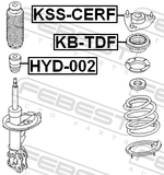 Febest KB-TDF Front Shock Absorber Bearing