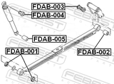 Febest FDAB-005 Bushing, Rear Shock Absorber