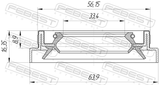 Febest 95HBS-35560916X Drive Shaft Oil Seal 33.4X56.15X8.9X16.35