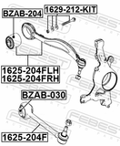 Febest BZAB-204 Bushing, Front Lower Control Arm (Hydro)
