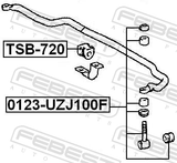 Febest 0123-UZJ100F Front Stabilizer Link / Sway Bar Link