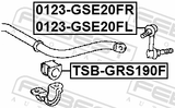 Febest TSB-GRS190F Front Stabilizer Bar Bush D27.2