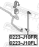 Febest 0223-J10FL Stabilizer Anti-Sway Bar End Link Bushing