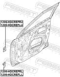 Febest 1299-HDCREFRL Right Front Door Lower Hinge