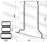 Febest TSHB-ZCA25F-KIT Boot With Jounce Bumper Front Shock Absorber Kit