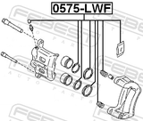Febest 0575-LWF Front Brake Caliper Repair Kit (Set For Two Sides)