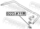 Febest 0223-K11R Rear Stabilizer Link / Sway Bar Link