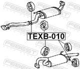 Febest TEXB-010 Exhaust Pipe Support
