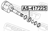 Febest AS-417225 Axle Shaft Bearing 41X72X25