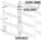 Febest CHB-J300F Front Shock Absorber Bearing