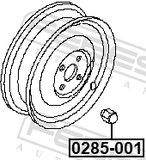 Febest 0285-001 Wheel Nut M12X1.25 L25.3