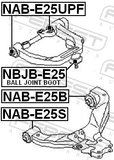 Febest NAB-E25B Rear Bushing, Front Lower Control Arm
