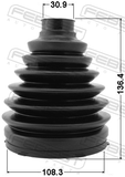 Febest 0117P-200 Boot Outer CV Joint Kit Pvc 108.3X136.4X30.9