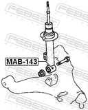 Febest MAB-143 Front Shock Absorber Bushing