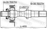 Febest 0512-TRIB2WDRH Axle Half Shaft Right 30X455X35