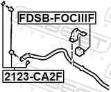 Febest FDSB-FOCIIIF Front Stabilizer Bar Bush D21.6