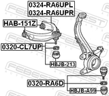 Febest 0324-RA6UPL Left Upper Front Arm