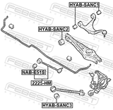 Febest 2225-HM Rear Transverse Link With Ball Joint