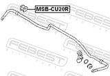Febest MSB-CU20R Rear Stabilizer Bar Bush D16