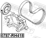 Febest 0787-RH418 Tension Pulley
