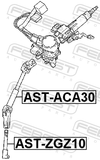 Febest AST-ZGZ10 Lower Intermediate Steering Shaft