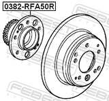 Febest 0382-RFA50R Rear Wheel Hub