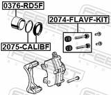 Febest 2074-FLAVF-KIT Front Caliper Slide Pin Kit
