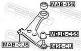 Febest 0420-CU Ball Joint Front Lower Arm