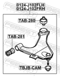 Febest 0124-J102FRH Right Lower Front Arm