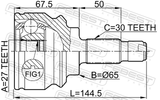 Febest 1910-X5 Outer CV Joint 27X65X30