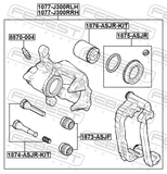 Febest 1077-J300RLH Rear Left Brake Caliper Assembly (With Bracket)